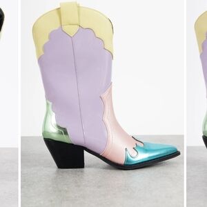 New Colorful Western Style Daisy Street Cowgirl Boots Size 8